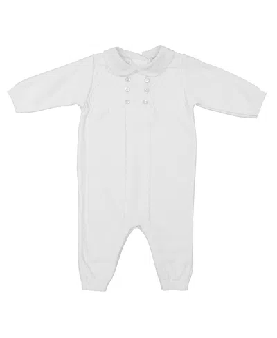 Feltman Brothers Girls' Diamond Lattice Knit Longall - Baby In White