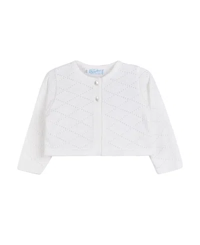 FELTMAN BROTHERS GIRLS' DIAMOND POINTELLE CROPPED CARDIGAN - LITTLE KID
