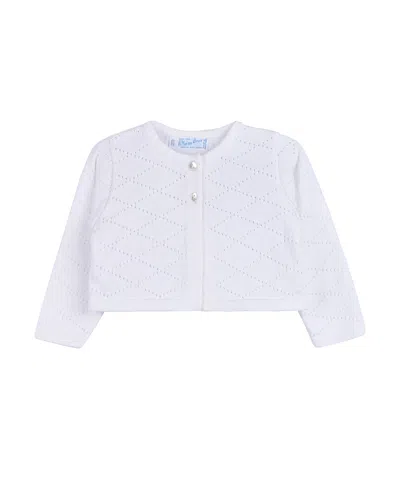 FELTMAN BROTHERS GIRLS' DIAMOND POINTELLE CROPPED CARDIGAN - LITTLE KID