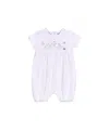 Feltman Brothers Girls' Garden Embroidered Cotton Shortall - Baby In White