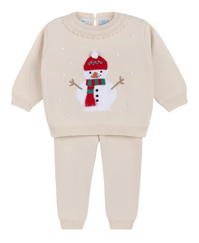 Feltman Brothers Girls' Holiday Snowman Knit Set - Baby, Little Kid In Neutral