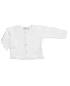 Feltman Brothers Girls' Pointelle Ruffle Knit Cardigan - Baby In White