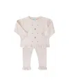 Feltman Brothers Girls' Rosebud Knit Set - Baby, Little Kid In Ecru