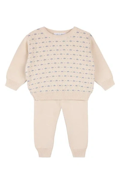 Feltman Brothers Babies'  Heirloom Lattice Sweater & Pants Set In Neutral