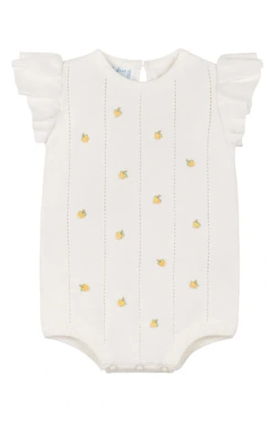 Feltman Brothers Babies'  Lemon Cotton Pointelle Romper In White