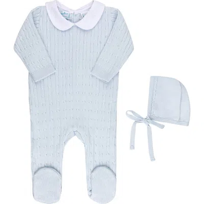 Feltman Brothers Babies'  Peter Pan Cotton Footie & Hat Set In Blue