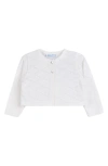 Feltman Brothers Babies'  Pointelle Crop Cotton Cardigan In Ivory