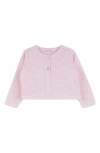 Feltman Brothers Babies'  Pointelle Crop Cotton Cardigan In Pink