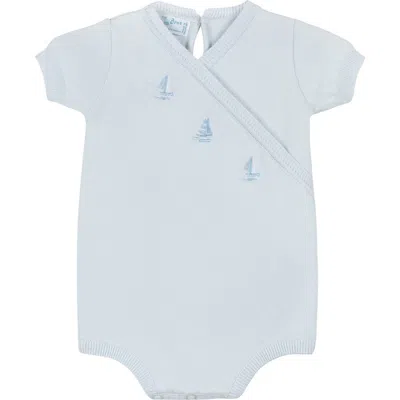 Feltman Brothers Babies'  Sailboat Cotton Knit Bodysuit In Blue