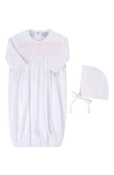 Feltman Brothers Babies'  Smocked Bullion Gown & Bonnet Set In White