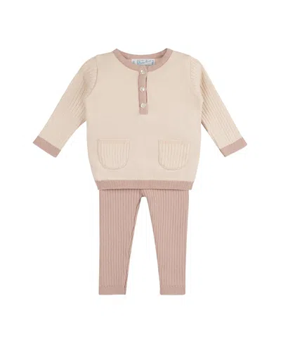Feltman Brothers Unisex Henley Knit Set - Baby, Little Kid In Mauve