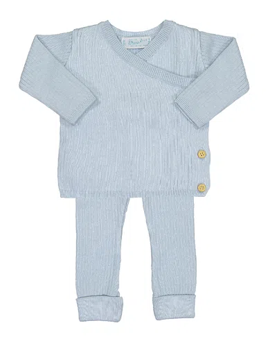 Feltman Brothers Unisex Ribbed Knit Wrap Set - Baby, Little Kid In Blue