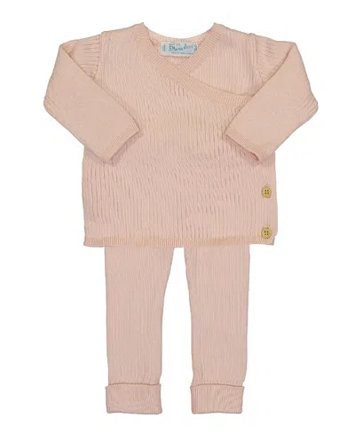 Feltman Brothers Unisex Ribbed Knit Wrap Set - Baby, Little Kid In Pink