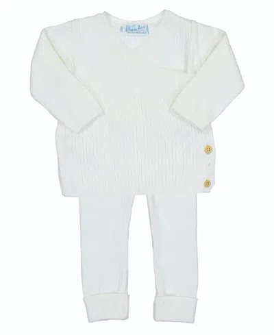 Feltman Brothers Unisex Ribbed Knit Wrap Set - Baby, Little Kid In White