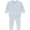 Feltman Brothers Vertical Rib Cotton Sweater & Pants Set In Powder Blue