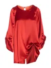 Fely Campo Satin Effect Shirt In Red