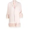 Fely Campo Feather-detail Silk Jacket In Pink