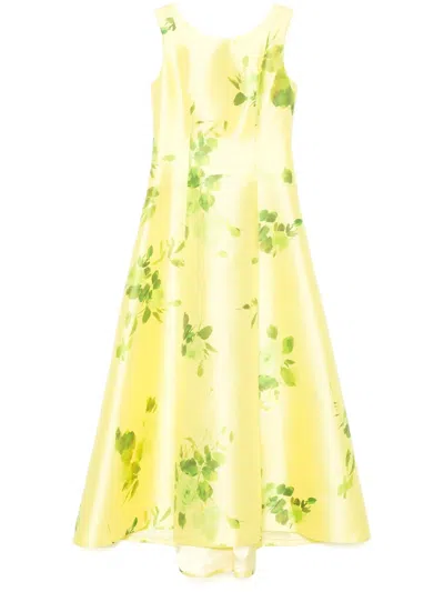 Fely Campo Floral-print Midi Dress In Yellow