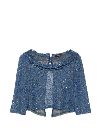 Fely Campo Sequin Embellished Blouse In Blue