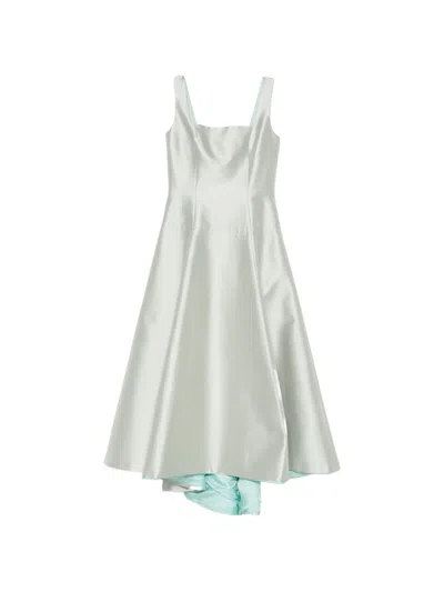 Fely Campo Square-neck Midi Dress In Silver