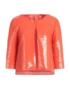 Fely Campo Woman Jacket Orange Size 8 Rayon, Polyester, Metallic Fiber In Orange