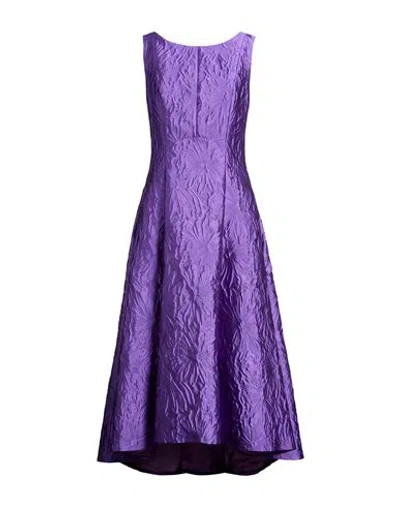 Fely Campo Woman Midi Dress Purple Size 12 Polyester, Nylon