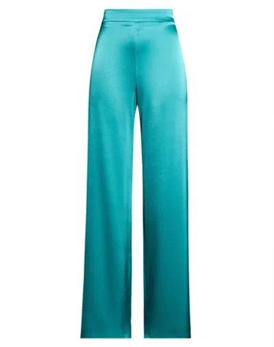 Fely Campo Woman Pants Green Size 6 Triacetate In Blue