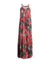 Femi Stories Woman Maxi Dress Red Size S Polyester, Elastane In Red