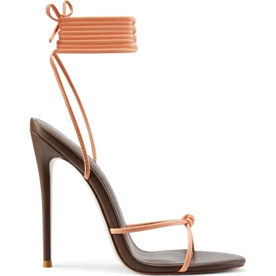 Femme Athens Lace Up Sandal In Brown