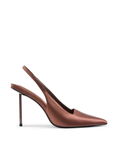 Femme G63 Slingback Satin Pump In Brown