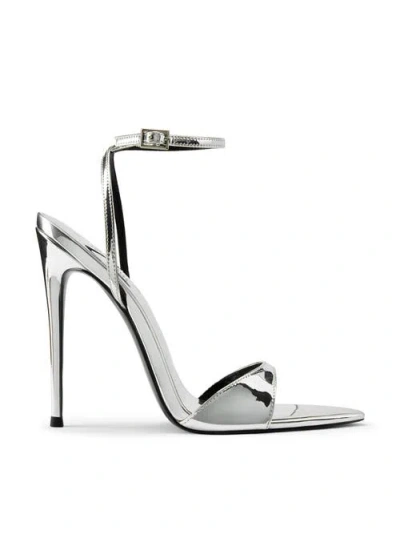 Femme Gg Heel Sandal In Silver