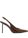 Femme La 100mm G63 Slingback Crocodile Pumps In Brown