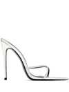 Femme La 120mm Donatella Metallic Stiletto Sandals In Silver