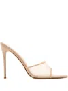 Femme La 120mm Gianni Mesh-panel Pointed-toe Sandals In Neutral