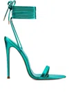 Femme La 120mm London Lace-up Sandals In Green