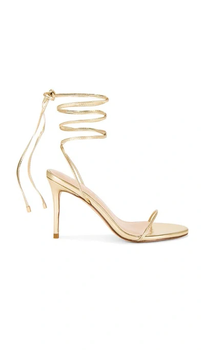 Femme La X Revolve 3.0 Barely There Lace Up Heel In Gold