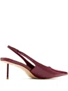 Femme La 55mm G55 Slingback Pointed-toe Pumps In Red