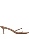 Femme La 55mm Maeve Knotted Satin Sandals In Brown
