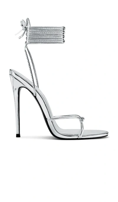 Femme La Athens Lace Up Heel In Silver