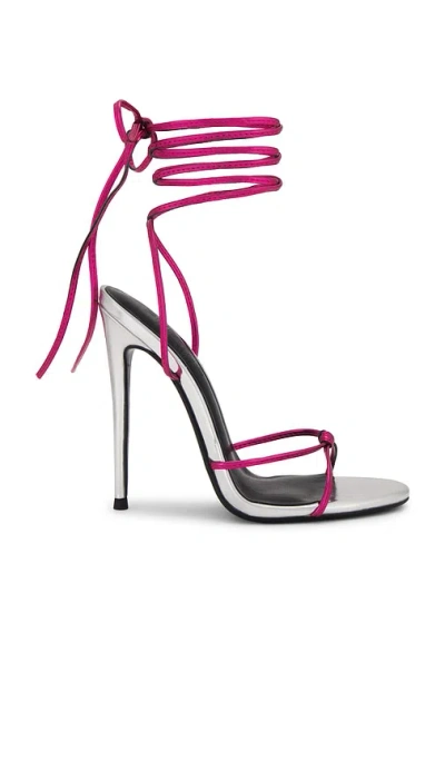 Femme La Athens Lace Up In Silver & Pink