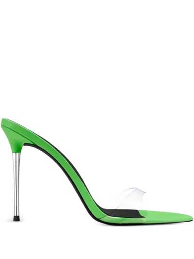 Femme La Azucar Iguana Pointed Toe Heeled Pumps 10 Cm In Green