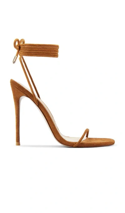 Femme La Barely There Suede Lace Up Heel In Brown
