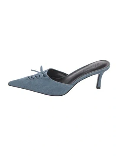 Pre-owned Femme La Denim Mules In Blue