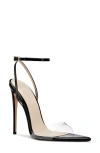 Femme La Gg Ankle Strap Pointed Toe Sandal In Black