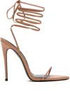 Femme La Lace-up Stiletto Heeled Sandals In Brown