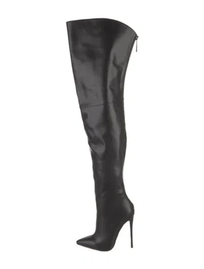 Pre-owned Femme La Leather Boots In Black