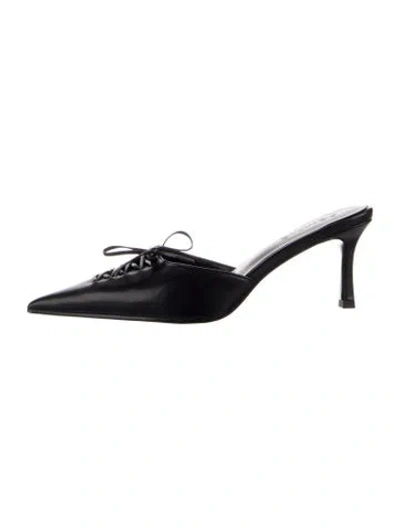 Pre-owned Femme La Leather Mules In Black