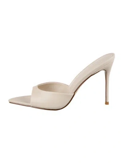 Pre-owned Femme La Leather Mules In Neutrals