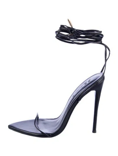 Pre-owned Femme La Leather Sandals In Blue