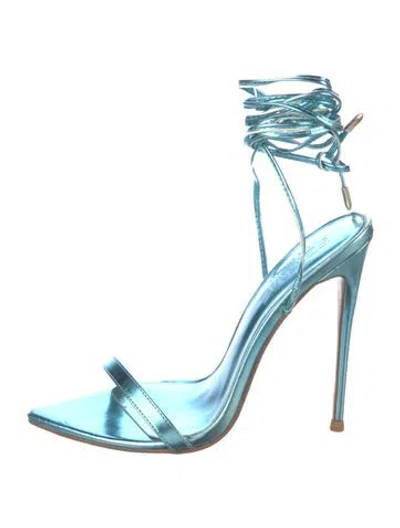 Pre-owned Femme La Leather Sandals In Blue